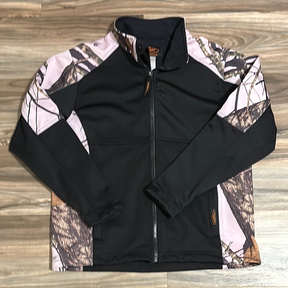 Yukon Gear Mossy Oak Jacket Women's M Pink Black Hunting Full Zip Fleece Lined